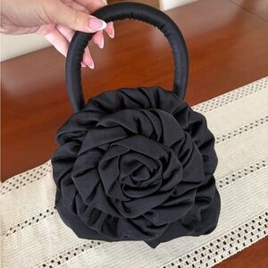 STAUD Black Handbag with Gold Accent